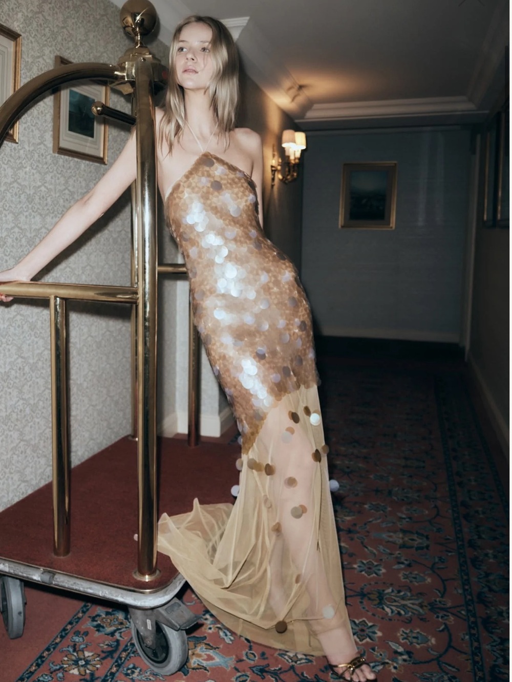 Meshki - Jenny Hand Embellished Maxi Dress - Gold